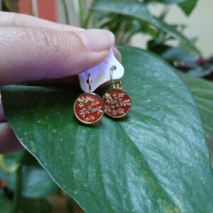 Boucles d’oreilles dormeuses fleurs séchées 1