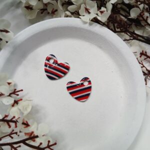 Pampilles interchangeables coeurs bleu blanc rouge