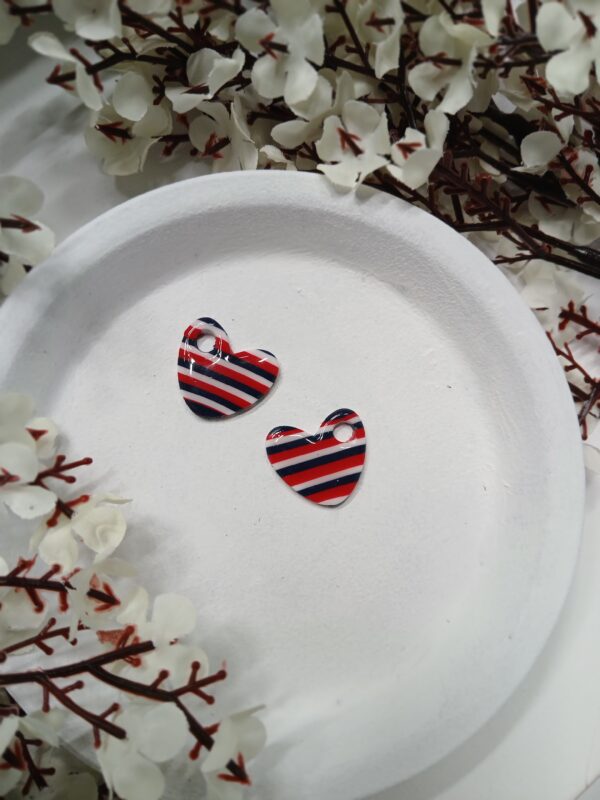 Pampilles interchangeables coeurs bleu blanc rouge