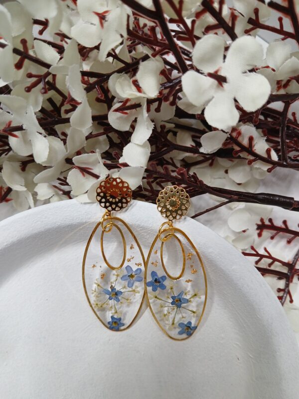 boucles d'oreilles fleurs séchées