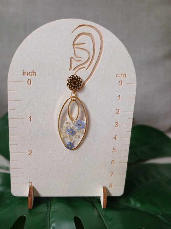 Boucles d'oreilles myosotis et fleurs de carotte sauvage – Image 3