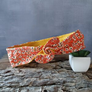 Bandeau magique fleuri orange