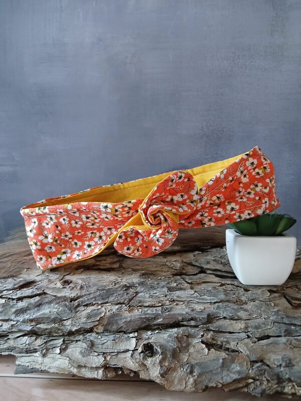 Bandeau magique fleuri orange
