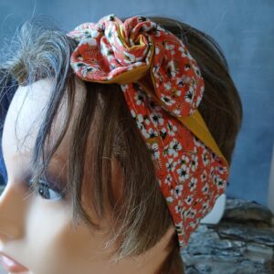 Bandeau magique fleuri orange