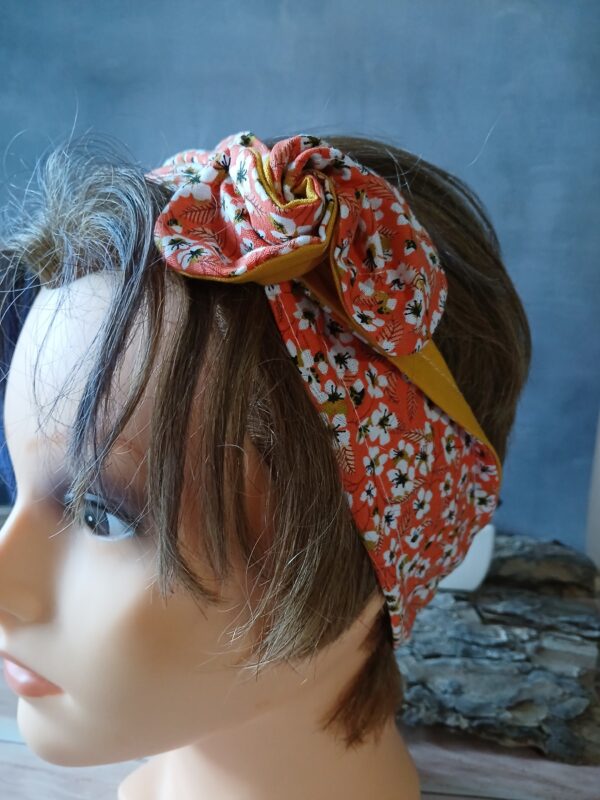 Bandeau magique fleuri orange – Image 2