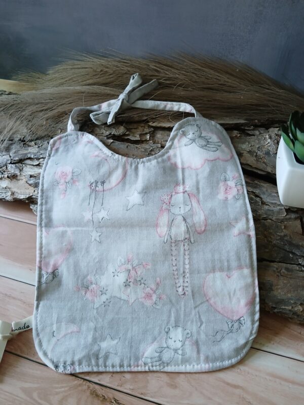 Bavoir à lien motifs lapin et étoile – Image 2