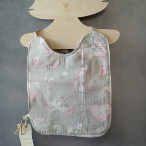 Bavoir à lien motifs lapin et étoile