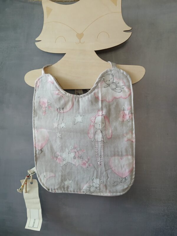 Bavoir à lien motifs lapin et étoile