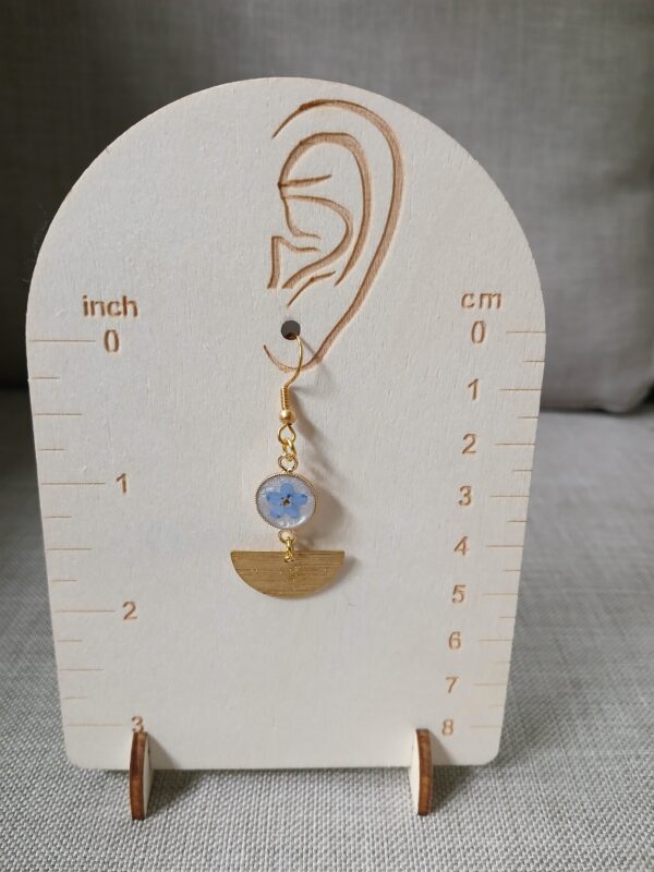 Boucles d'oreilles fleurs de myosotis – Image 3