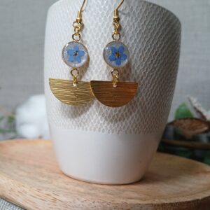 Boucles d’oreilles fleurs de myosotis