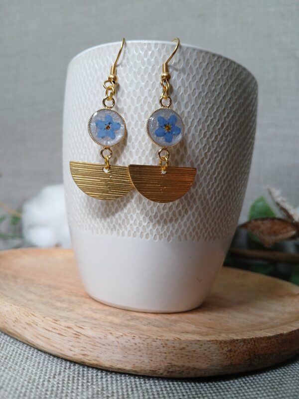 Boucles d'oreilles fleurs de myosotis