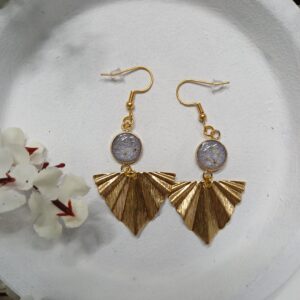 Boucles d’oreilles longues fleurs de carotte sauvage