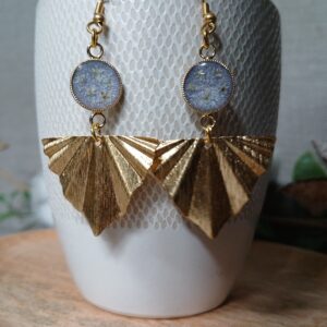 Boucles d’oreilles longues fleurs de carotte sauvage