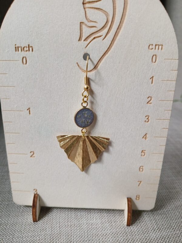 Boucles d'oreilles longues fleurs de carotte sauvage – Image 3