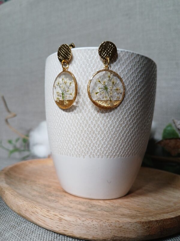 Boucles d'oreilles fleurs de carotte sauvage – Image 3