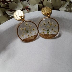 Boucles d’oreilles fleurs de carotte sauvage