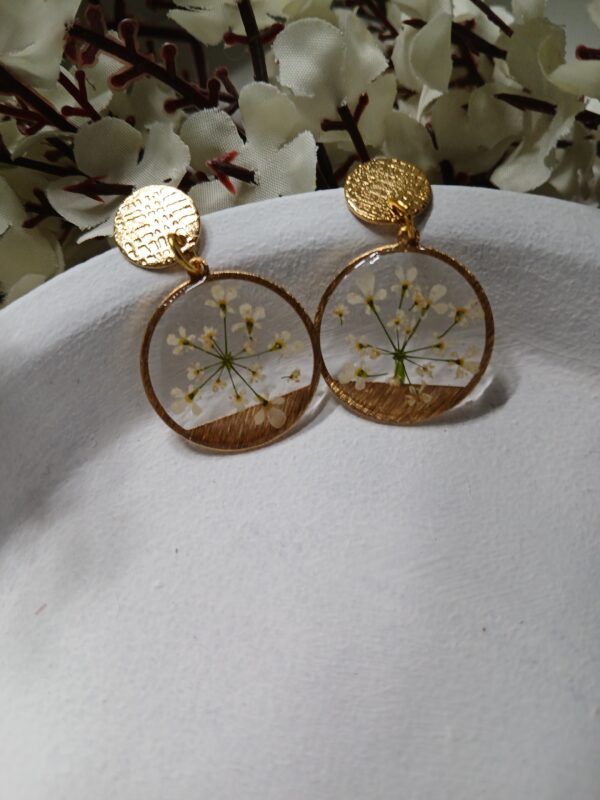 Boucles d'oreilles fleurs de carotte sauvage