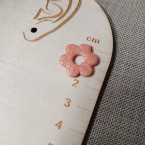Pampilles interchangeables fleurs rose pailleté A5