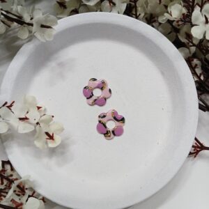 Pampilles interchangeables fleurs rose léopard A6