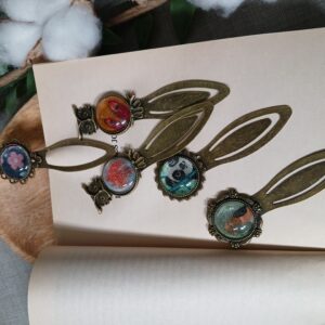 Marque-page cabochon motif panda