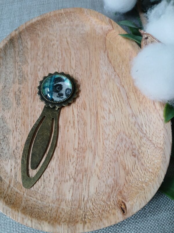 Marque-page cabochon motif panda