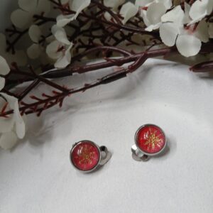 Puces d’oreilles clips cabochon B1