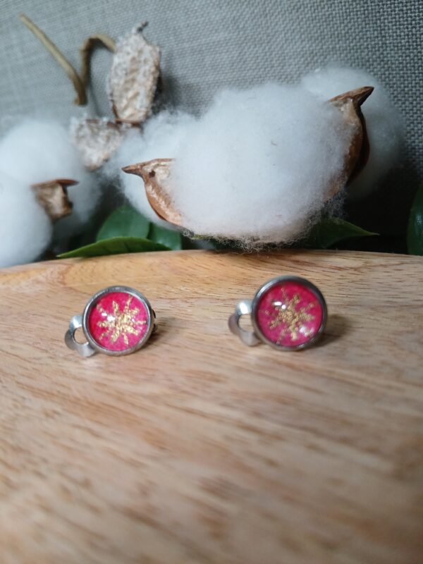 Puces d'oreilles clips cabochon B1