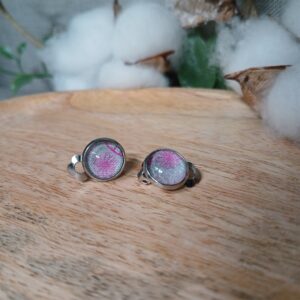 Puces d’oreilles clips cabochon B2
