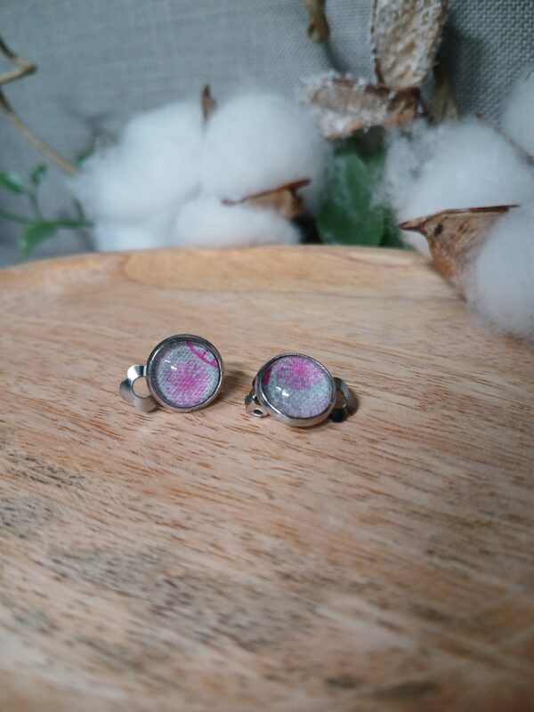 Puces d'oreilles clips cabochon B2