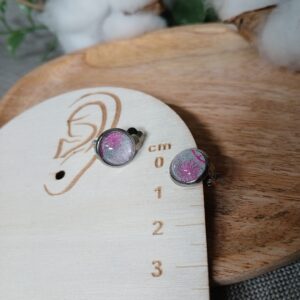 Puces d’oreilles clips cabochon B2