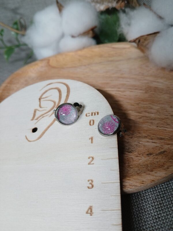 Puces d'oreilles clips cabochon B2 – Image 2