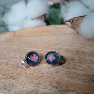 Puces d’oreilles clips cabochon B3