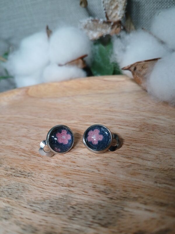 Puces d'oreilles clips cabochon B3