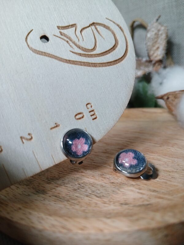 Puces d'oreilles clips cabochon B3 – Image 2
