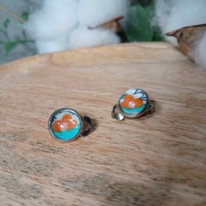 Puces d’oreilles clips cabochon B4
