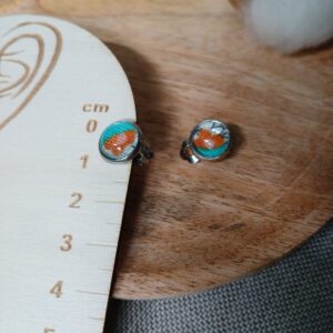 Puces d’oreilles clips cabochon B4