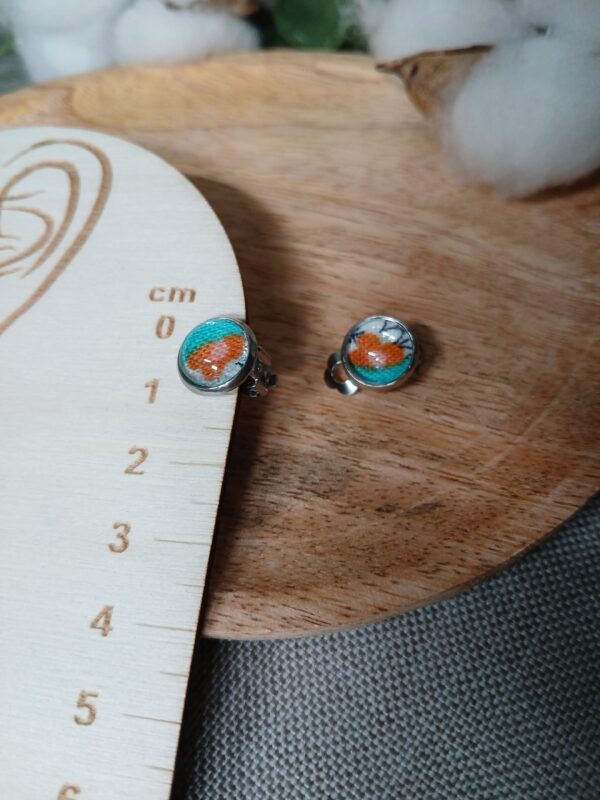 Puces d'oreilles clips cabochon B4 – Image 2