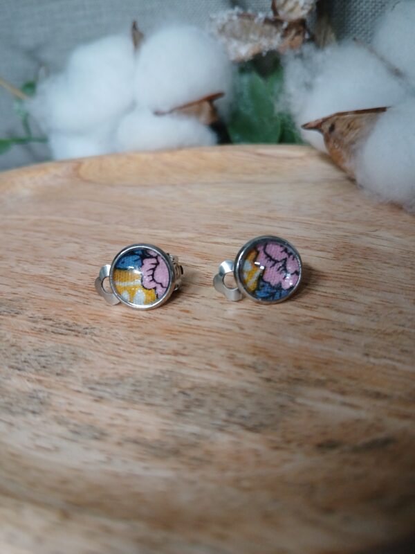 Puces d'oreilles clips cabochon B5