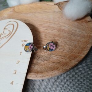Puces d’oreilles clips cabochon B5