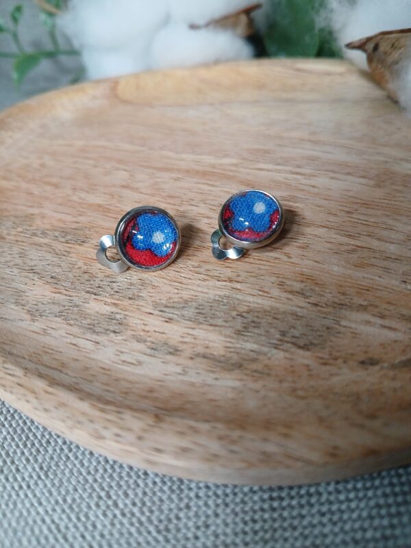 Puces d'oreilles clips cabochon B6