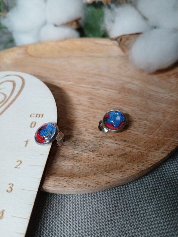 Puces d'oreilles clips cabochon B6 – Image 2