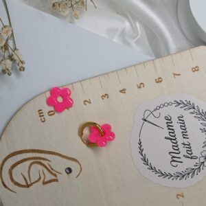 Mini-pampilles interchangeables fleurs, rose fluo