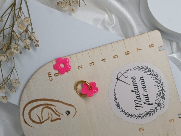Mini-pampilles interchangeables fleurs, rose fluo – Image 2