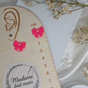 Mini-pampilles interchangeables noeuds, rose fluo et créoles