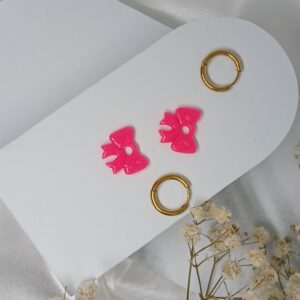 Mini-pampilles interchangeables noeuds, rose fluo
