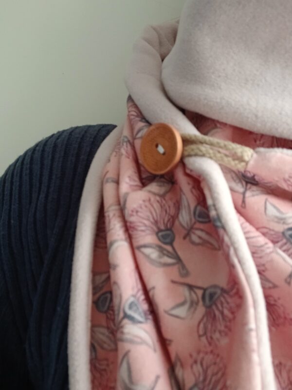 Echarpe triangle femme rose fleur – Image 2