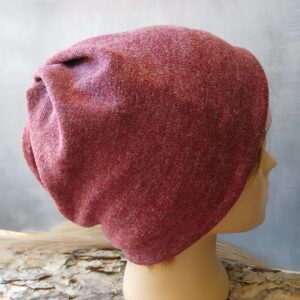 Bonnet femme 3 en 1 bordeau