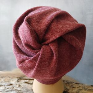 Bonnet femme 3 en 1 bordeau