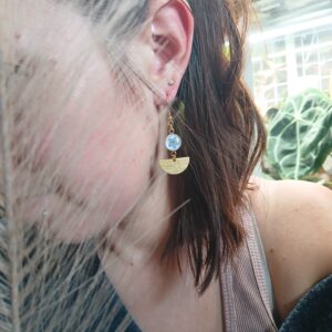 Boucles d&rsquo;oreilles fleurs de myosotis