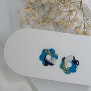 Pampilles interchangeables fleurs ARTEMIS tons bleus